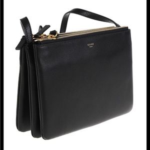 Celine Small Trio Black Leather Crossbody Bag